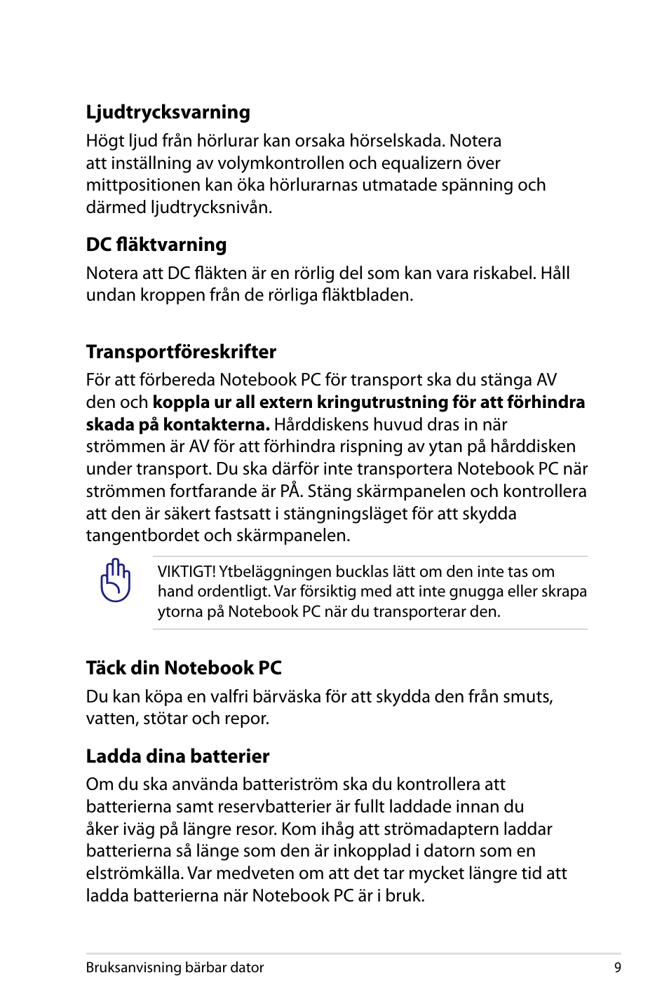 Asus X44H User Manual | Page 9 / 114