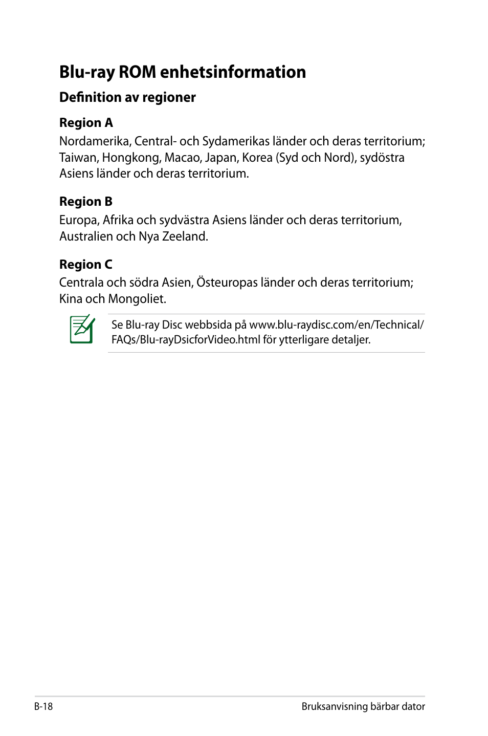 Blu-ray rom enhetsinformation | Asus X44H User Manual | Page 92 / 114