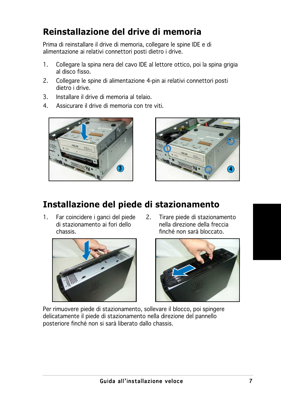 Installazione del piede di stazionamento, Italiano | Asus P1-AH1 User Manual | Page 31 / 80