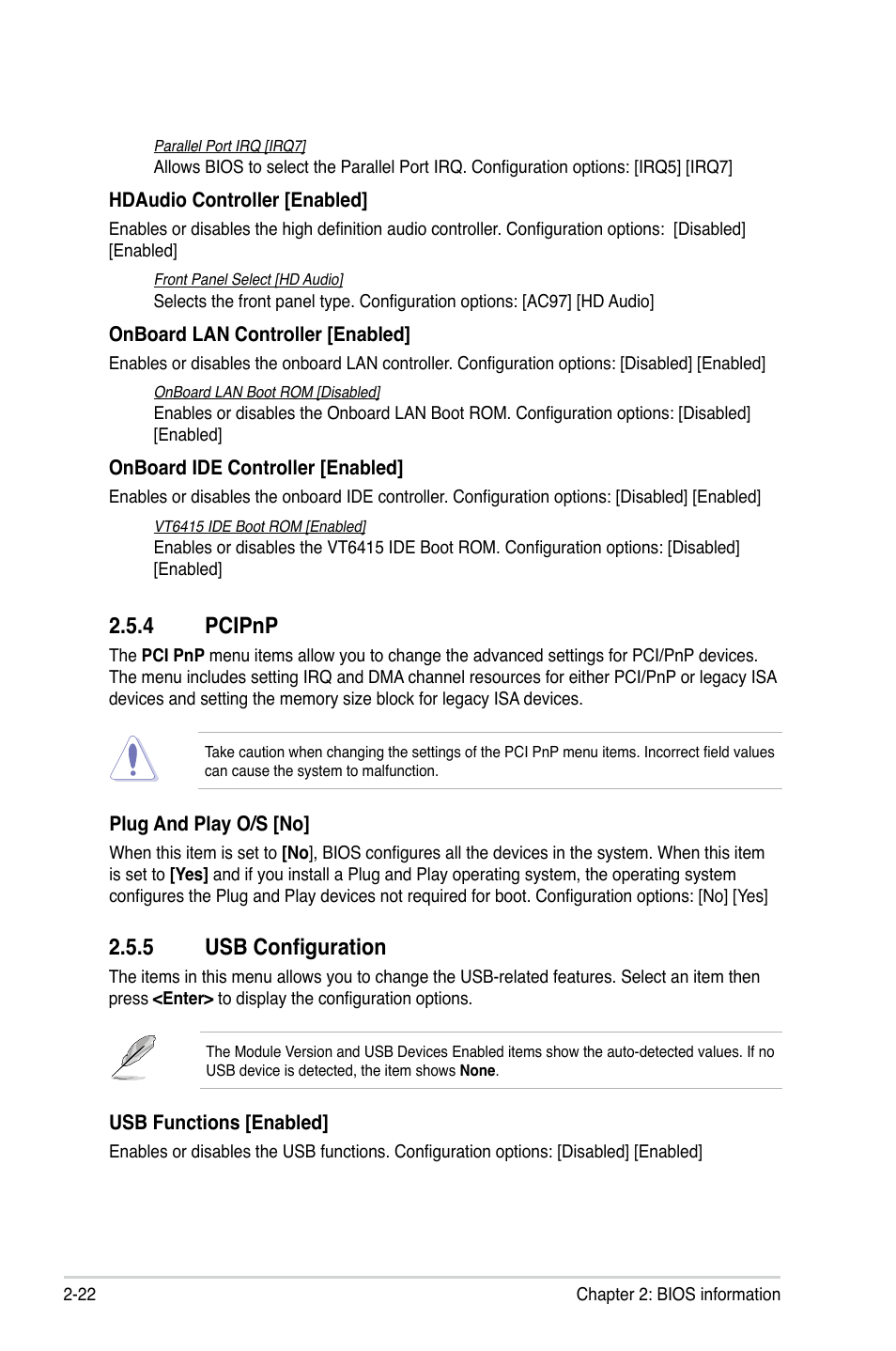 4 pcipnp, 5 usb configuration, Pcipnp -22 | Usb configuration -22 | Asus M4A88TD-M User Manual | Page 66 / 76