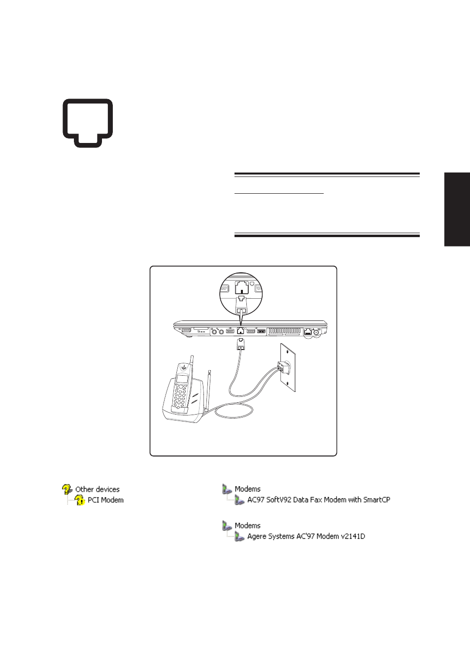 Modem | Asus V6V User Manual | Page 39 / 90
