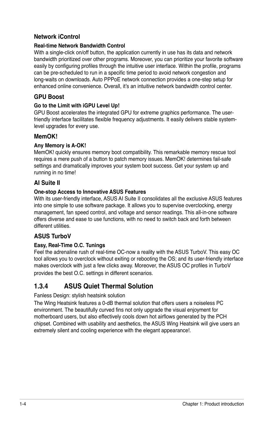 4 asus quiet thermal solution, Asus quiet thermal solution -4 | Asus P8H77-M User Manual | Page 16 / 96