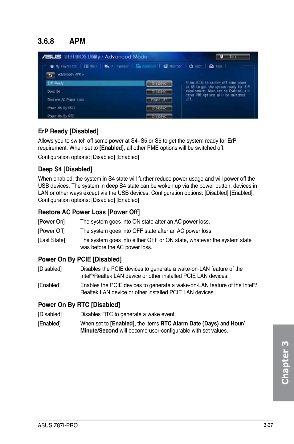 8 apm, Apm -37, Chapter 3 | Asus Z87I-PRO User Manual | Page 97 / 144
