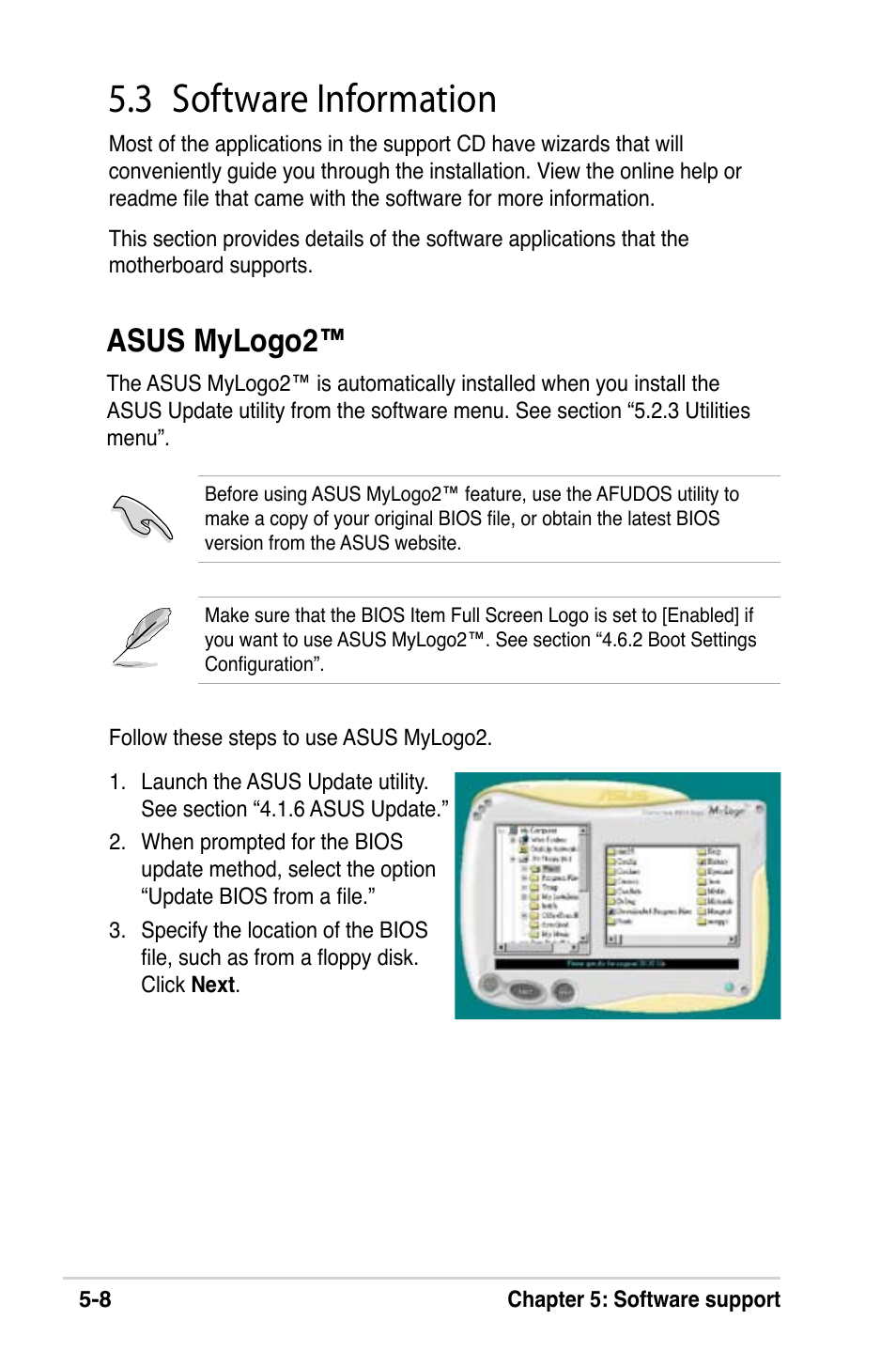 3 software information, Asus mylogo2 | Asus M2V-X User Manual | Page 104 / 118