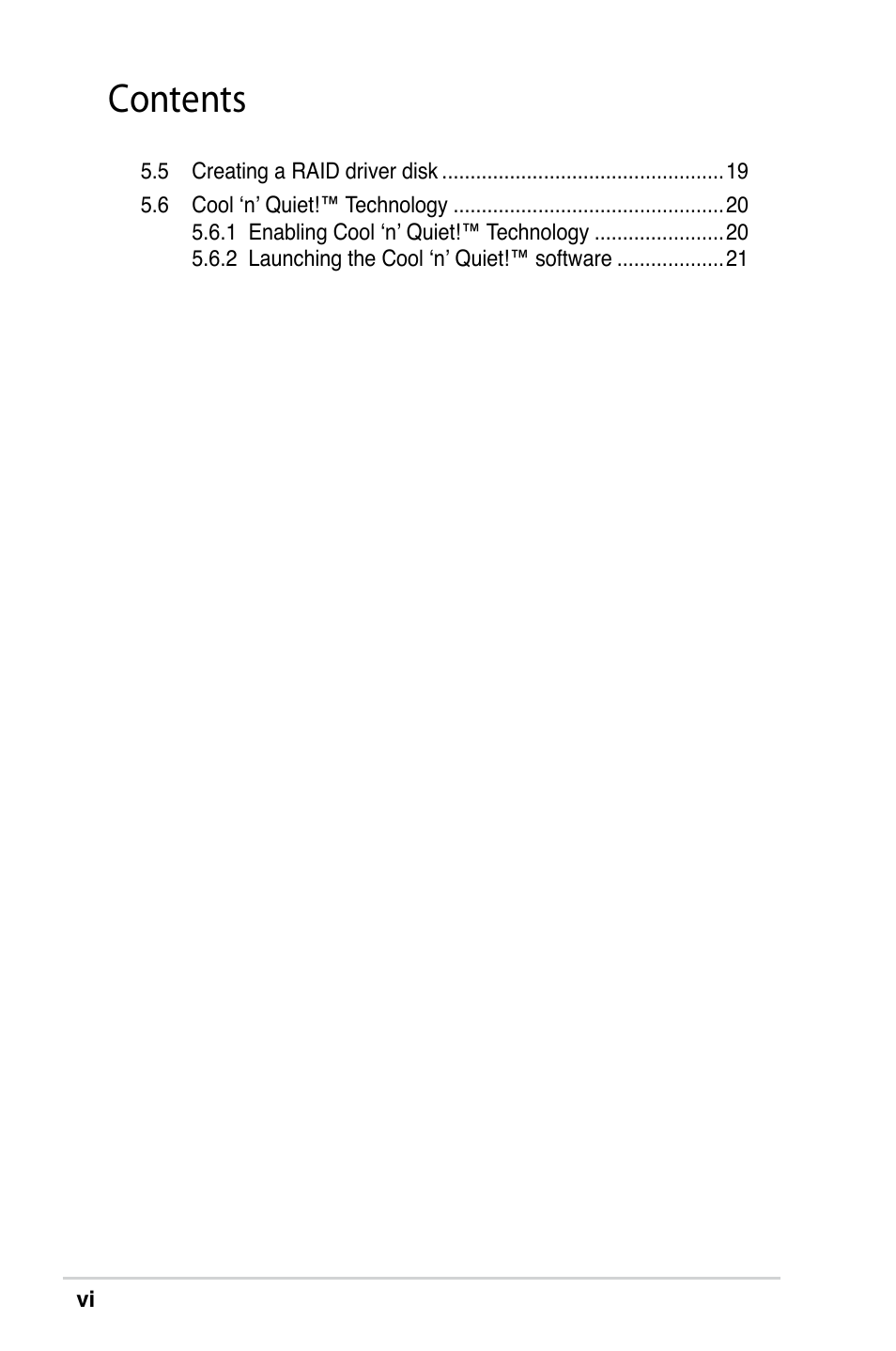 Asus M2V-X User Manual | Page 6 / 118