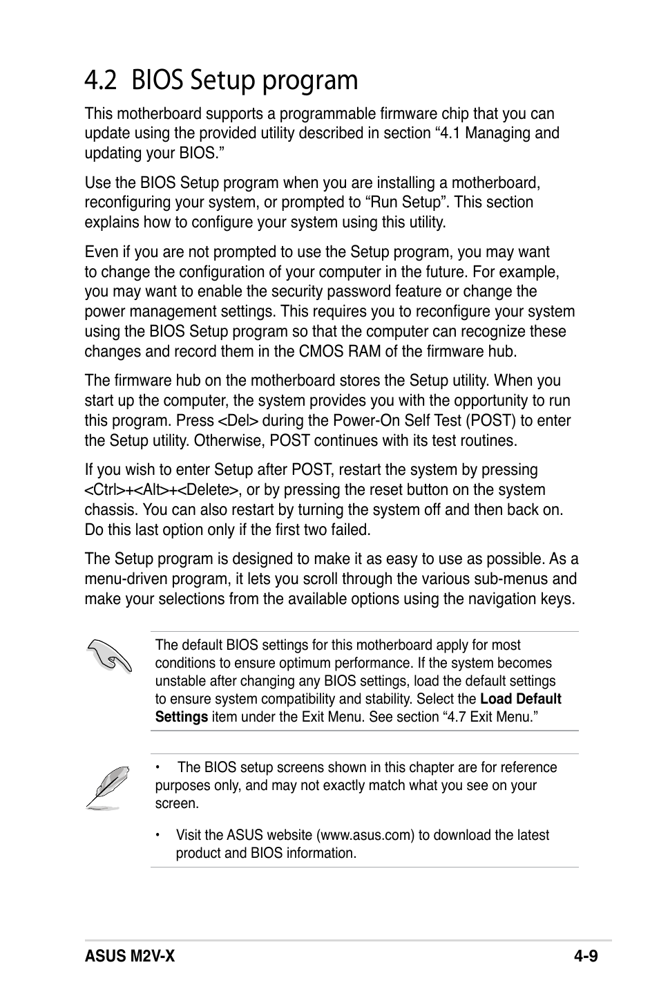 2 bios setup program | Asus M2V-X User Manual | Page 65 / 118