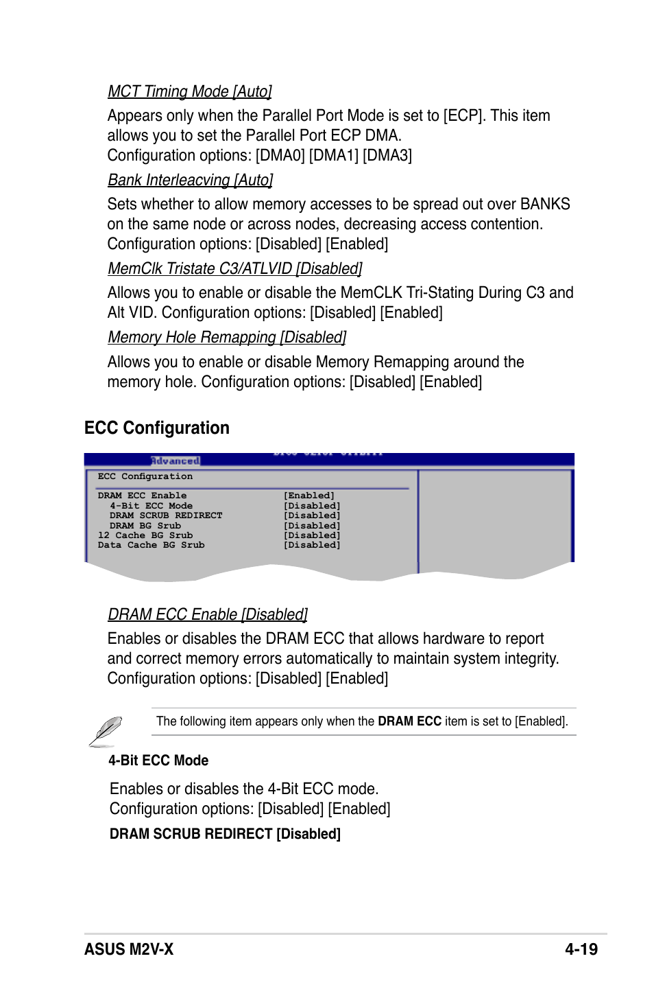 Ecc configuration | Asus M2V-X User Manual | Page 75 / 118