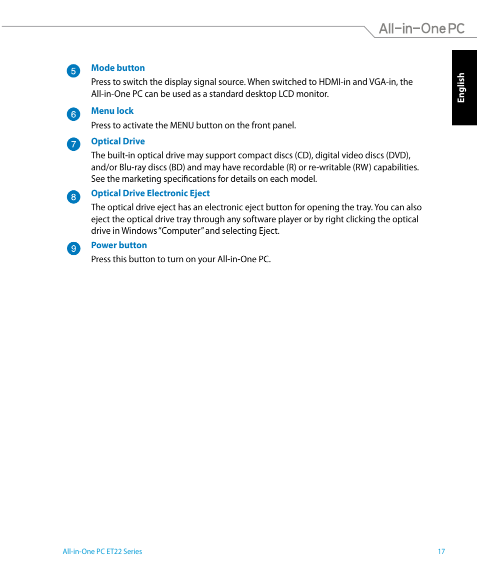 Asus ET2221IUTH User Manual | Page 17 / 58