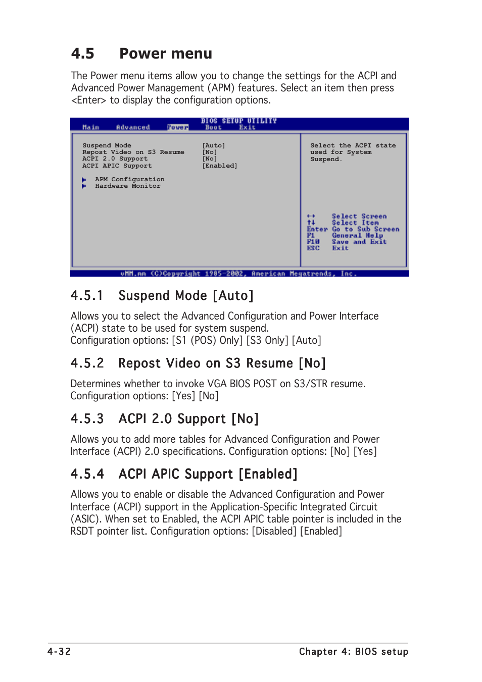 5 power menu | Asus P5AD2-E Premium User Manual | Page 100 / 156