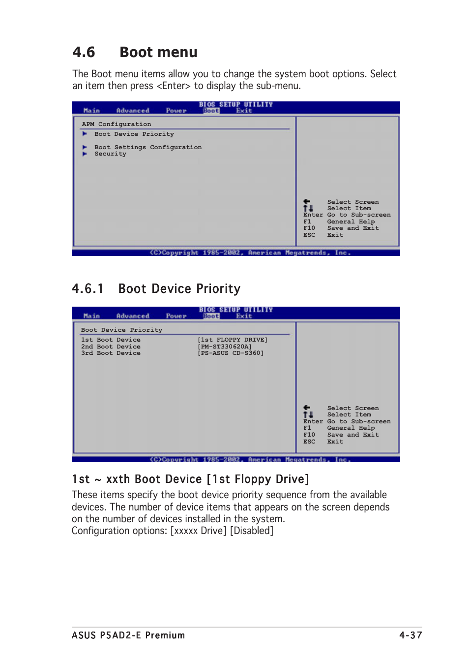 6 boot menu | Asus P5AD2-E Premium User Manual | Page 105 / 156