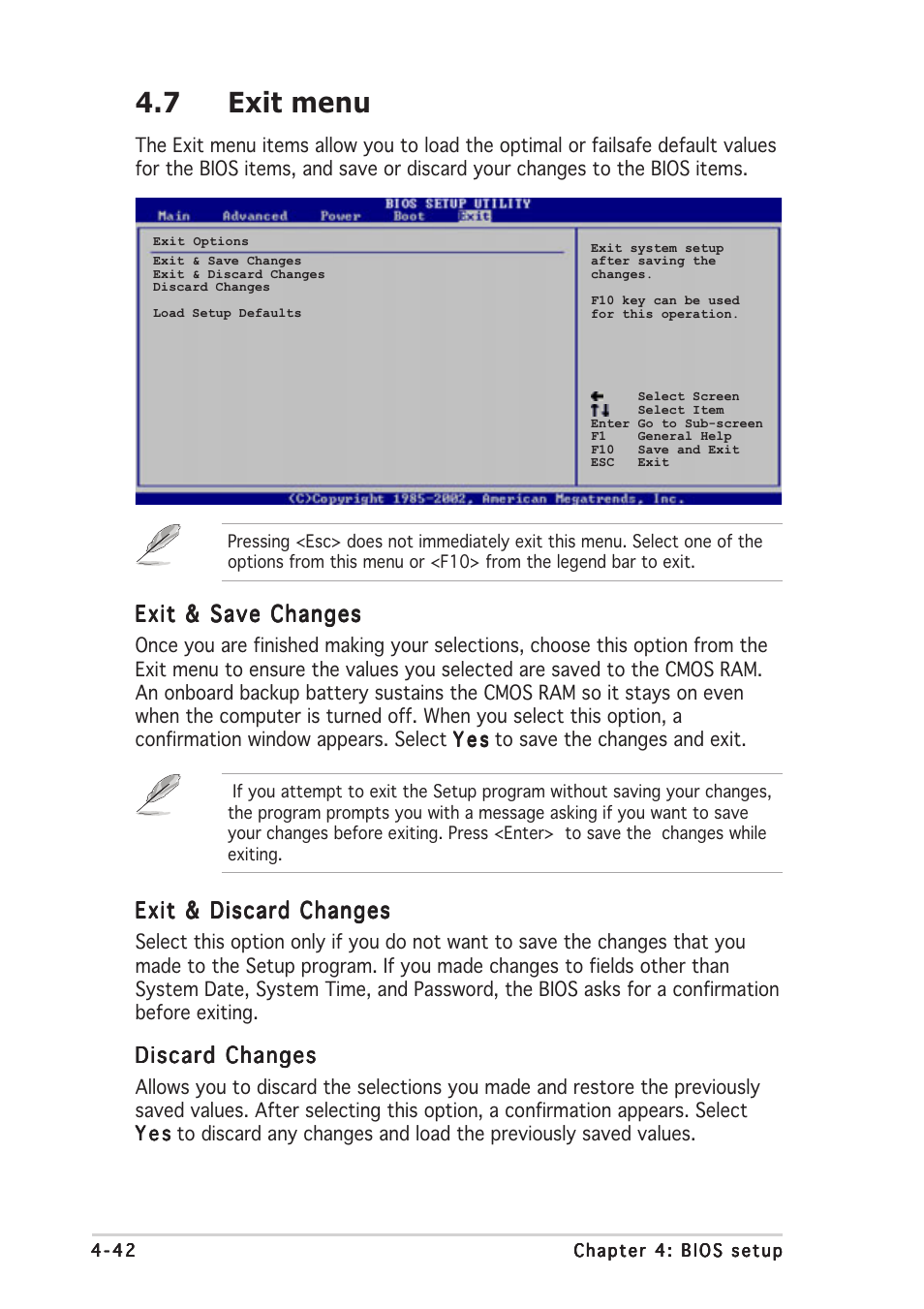 7 exit menu | Asus P5AD2-E Premium User Manual | Page 110 / 156