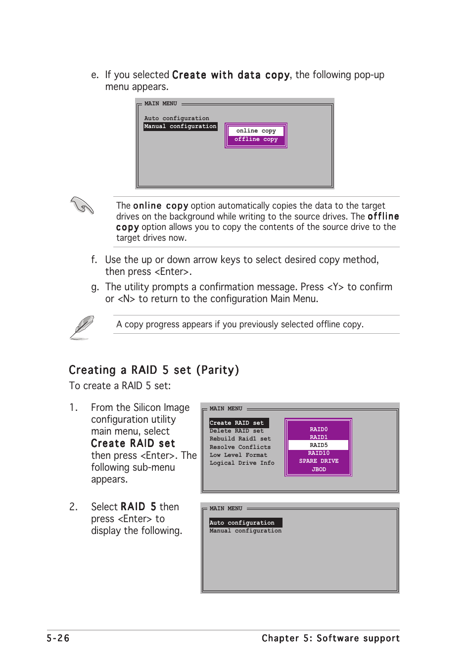 Creating a raid 5 set (parity) | Asus P5AD2-E Premium User Manual | Page 140 / 156