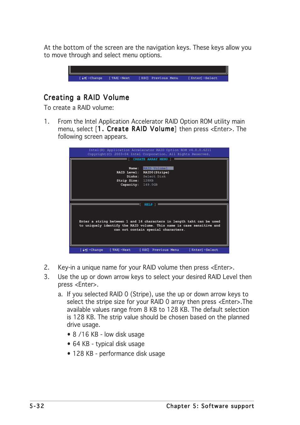 Creating a raid volume | Asus P5AD2-E Premium User Manual | Page 146 / 156