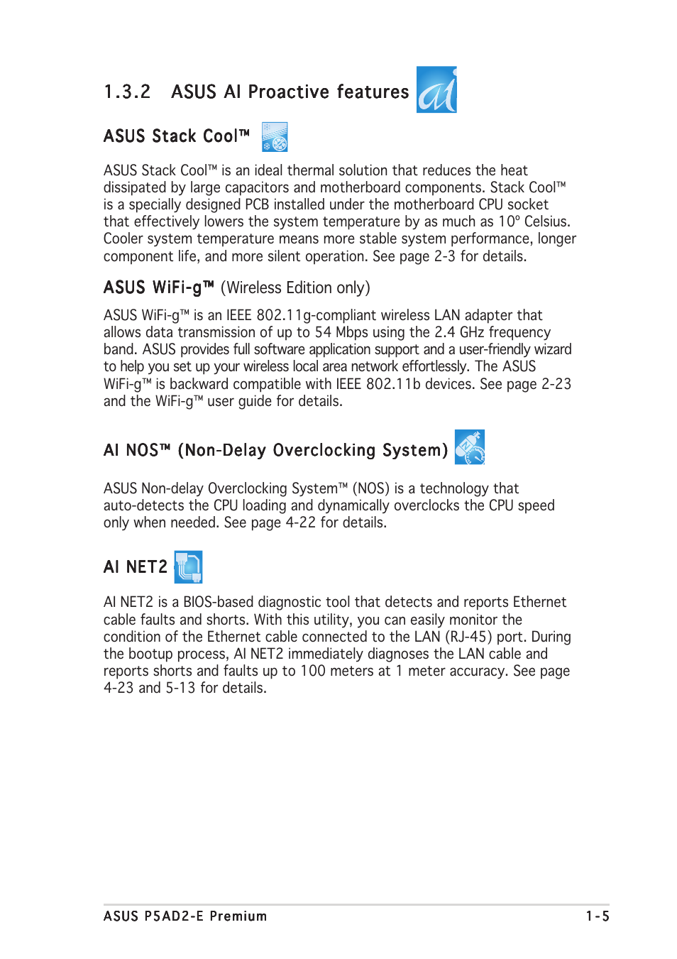 Asus P5AD2-E Premium User Manual | Page 19 / 156