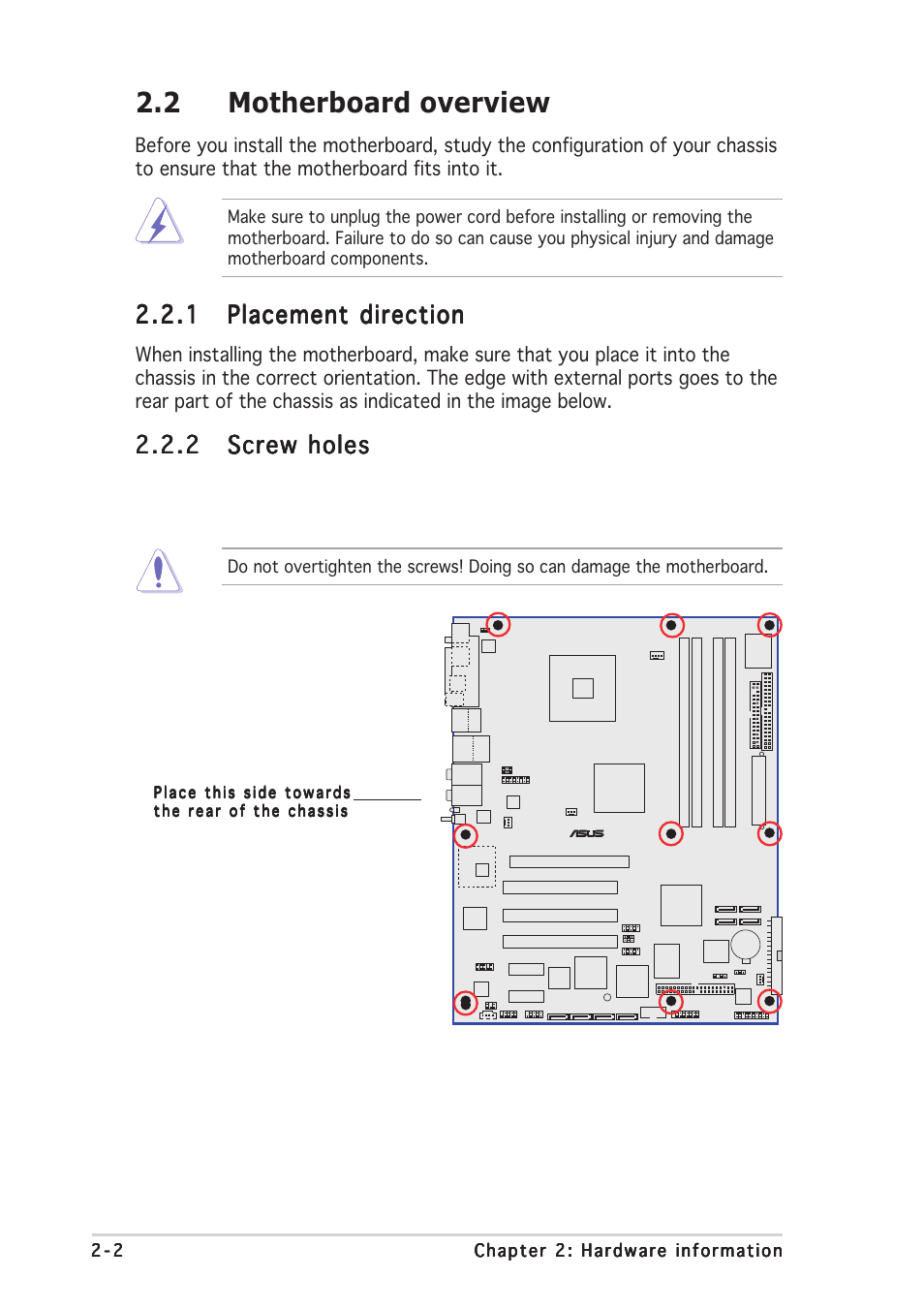 2 motherboard overview | Asus P5AD2-E Premium User Manual | Page 24 / 156