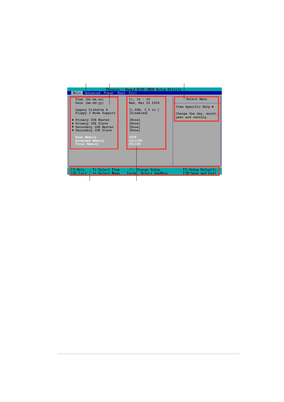 2 menu bar, 1 bios menu screen | Asus AP140R-E1 User Manual | Page 61 / 132