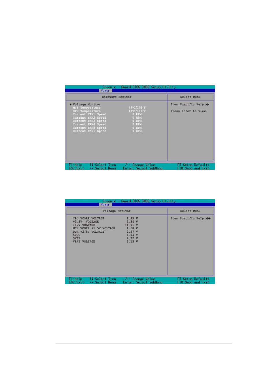 2 hardware monitor, Voltage monitor | Asus AP140R-E1 User Manual | Page 85 / 132