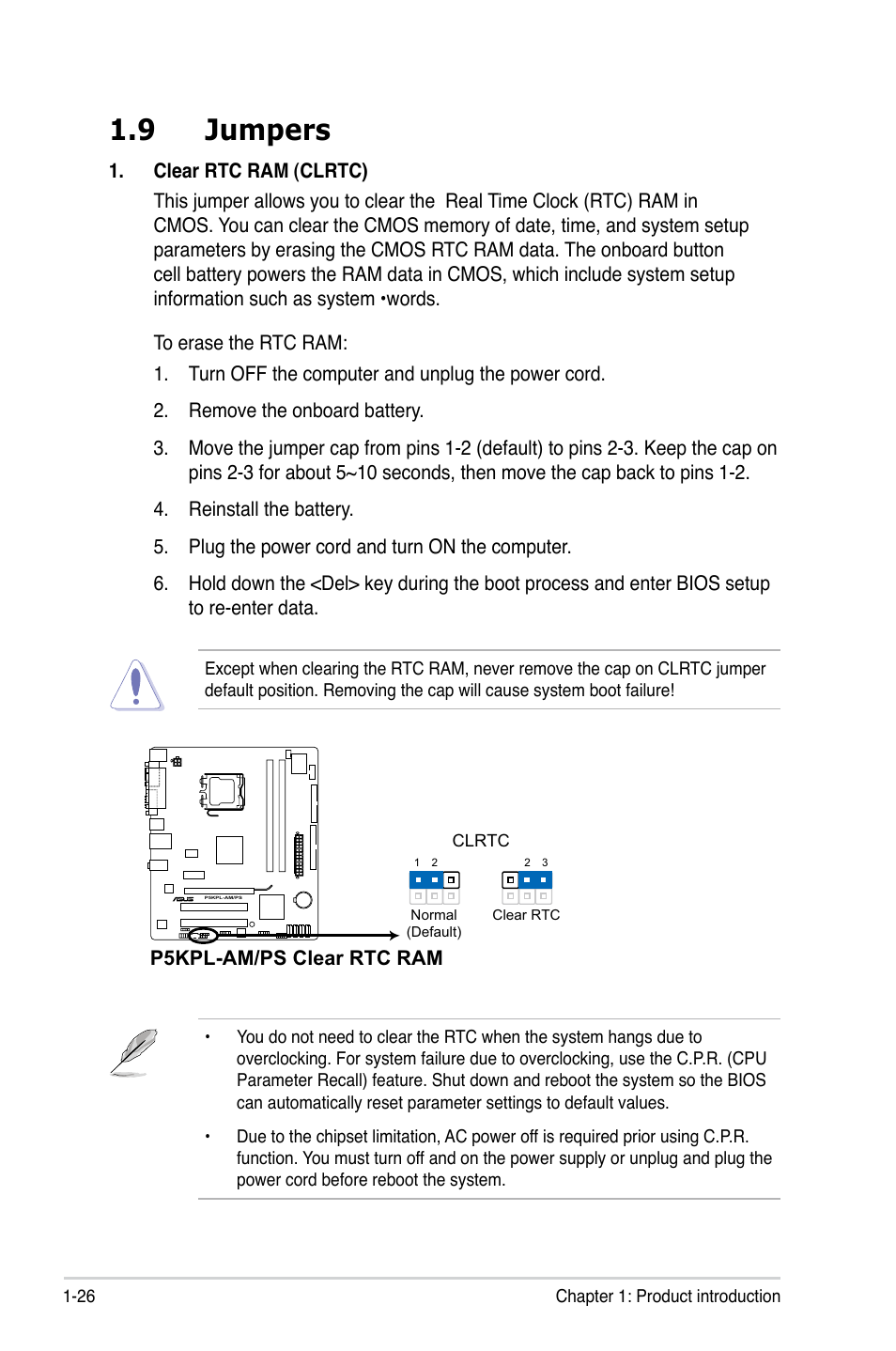 9 jumpers | Asus P5KPL-AM/PS User Manual | Page 38 / 100