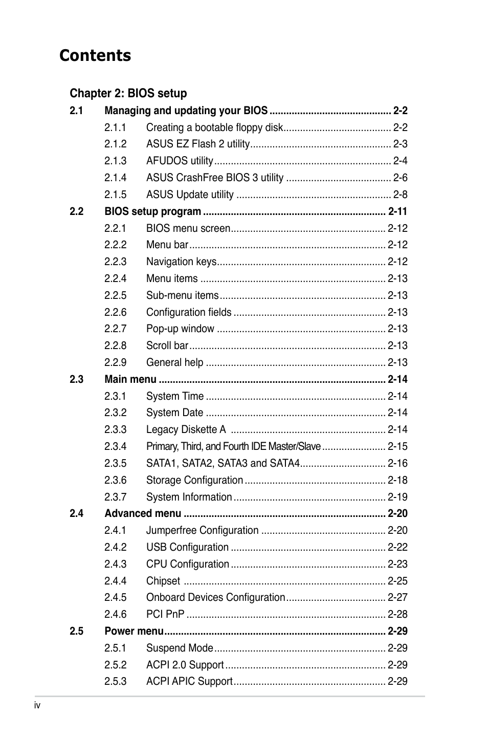 Asus P5KPL-AM/PS User Manual | Page 4 / 100