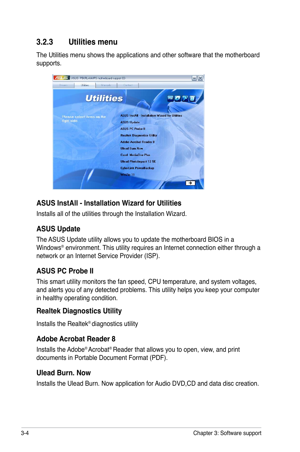 3 utilities menu | Asus P5KPL-AM/PS User Manual | Page 90 / 100