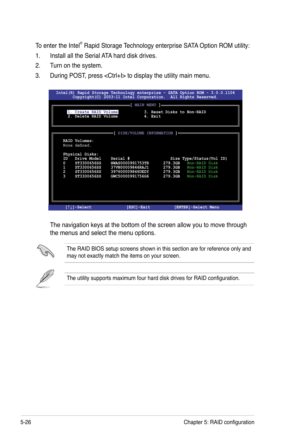 26 chapter 5: raid configuration | Asus Z9PR-D16 User Manual | Page 138 / 194