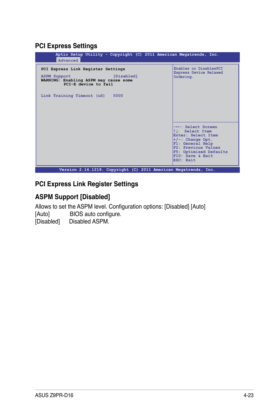 Pci express settings | Asus Z9PR-D16 User Manual | Page 85 / 194