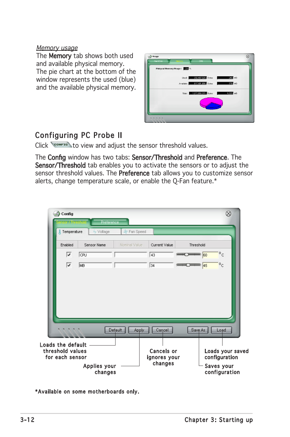 Configuring pc probe ii | Asus V2-PH2 User Manual | Page 52 / 102