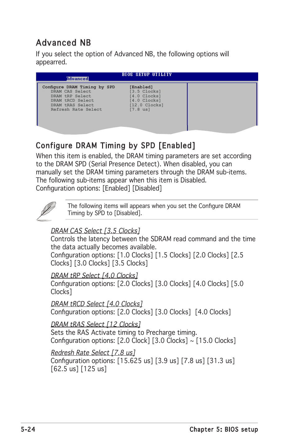 Advanced nb, Configure dram timing by spd [enabled | Asus V2-PH2 User Manual | Page 88 / 102