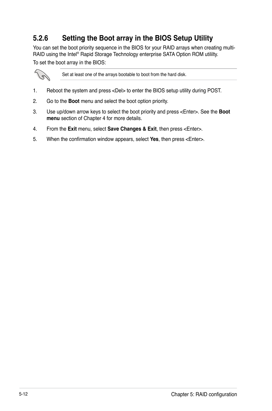 6 setting the boot array in the bios setup utility | Asus P9D-C/4L User Manual | Page 118 / 160