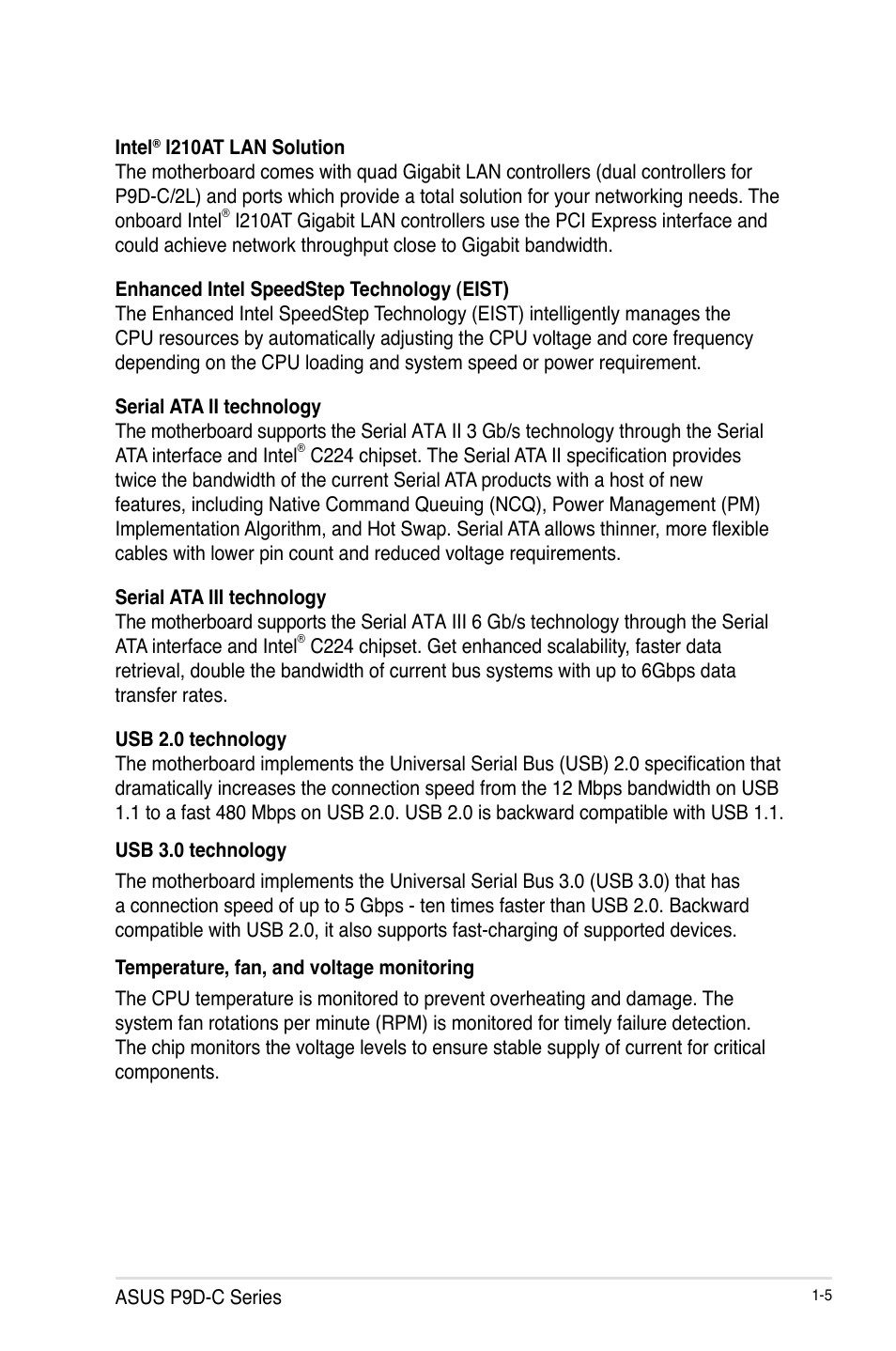 Asus P9D-C/4L User Manual | Page 19 / 160