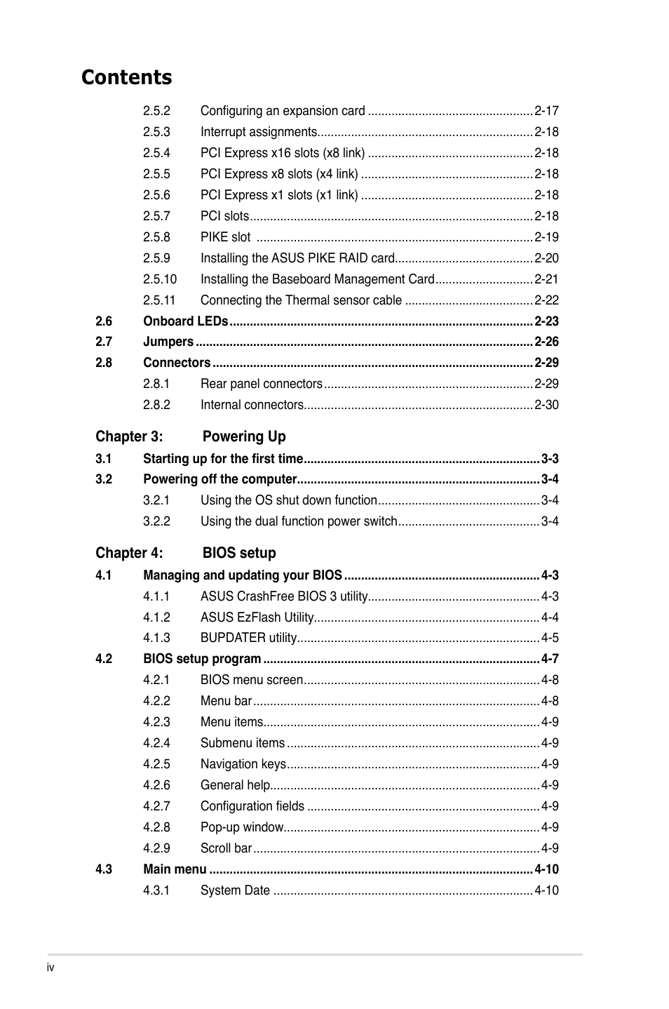 Asus P9D-C/4L User Manual | Page 4 / 160