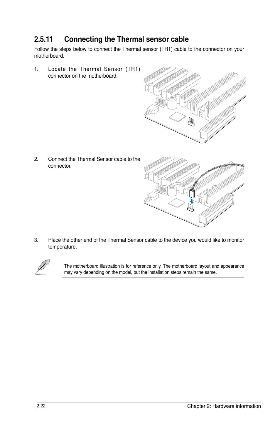 11 connecting the thermal sensor cable | Asus P9D-C/4L User Manual | Page 42 / 160