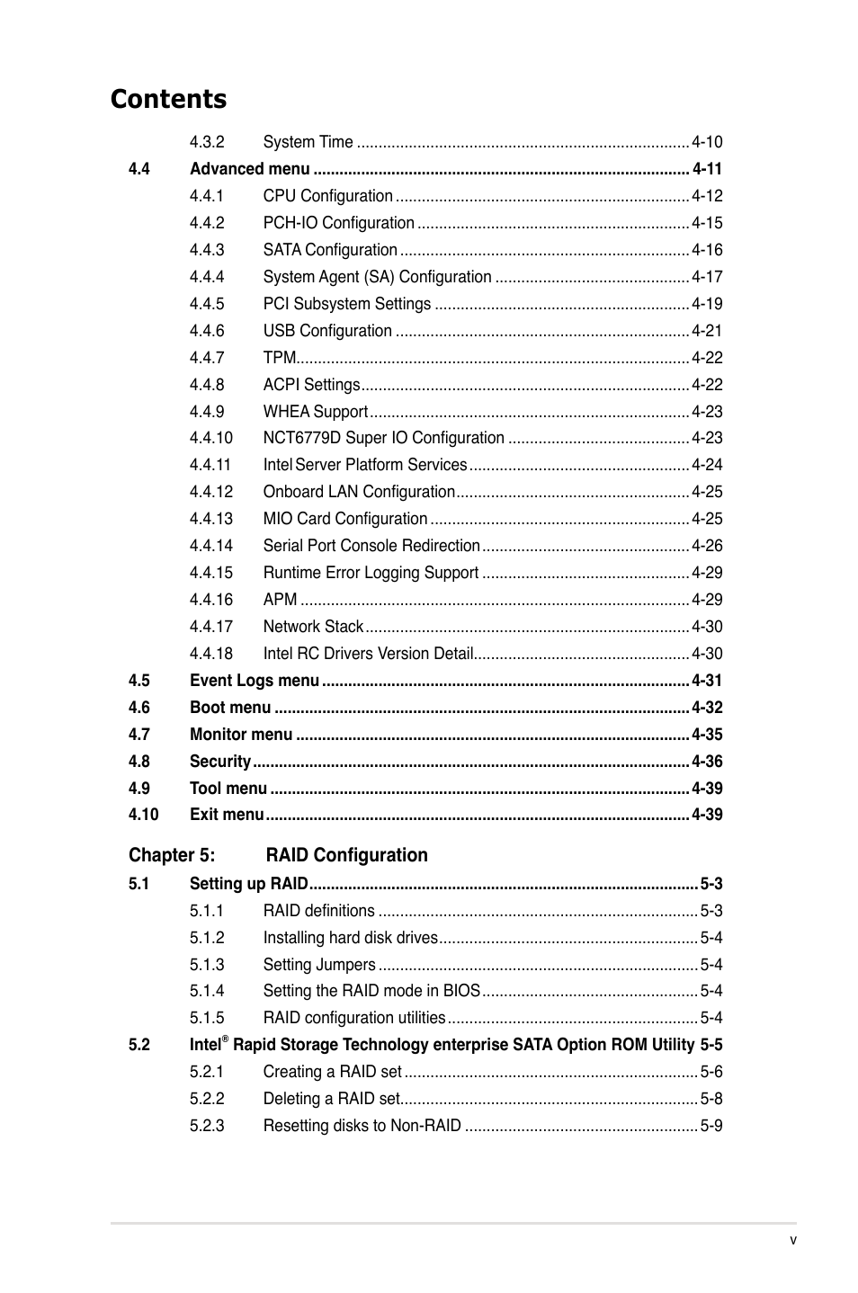 Asus P9D-C/4L User Manual | Page 5 / 160