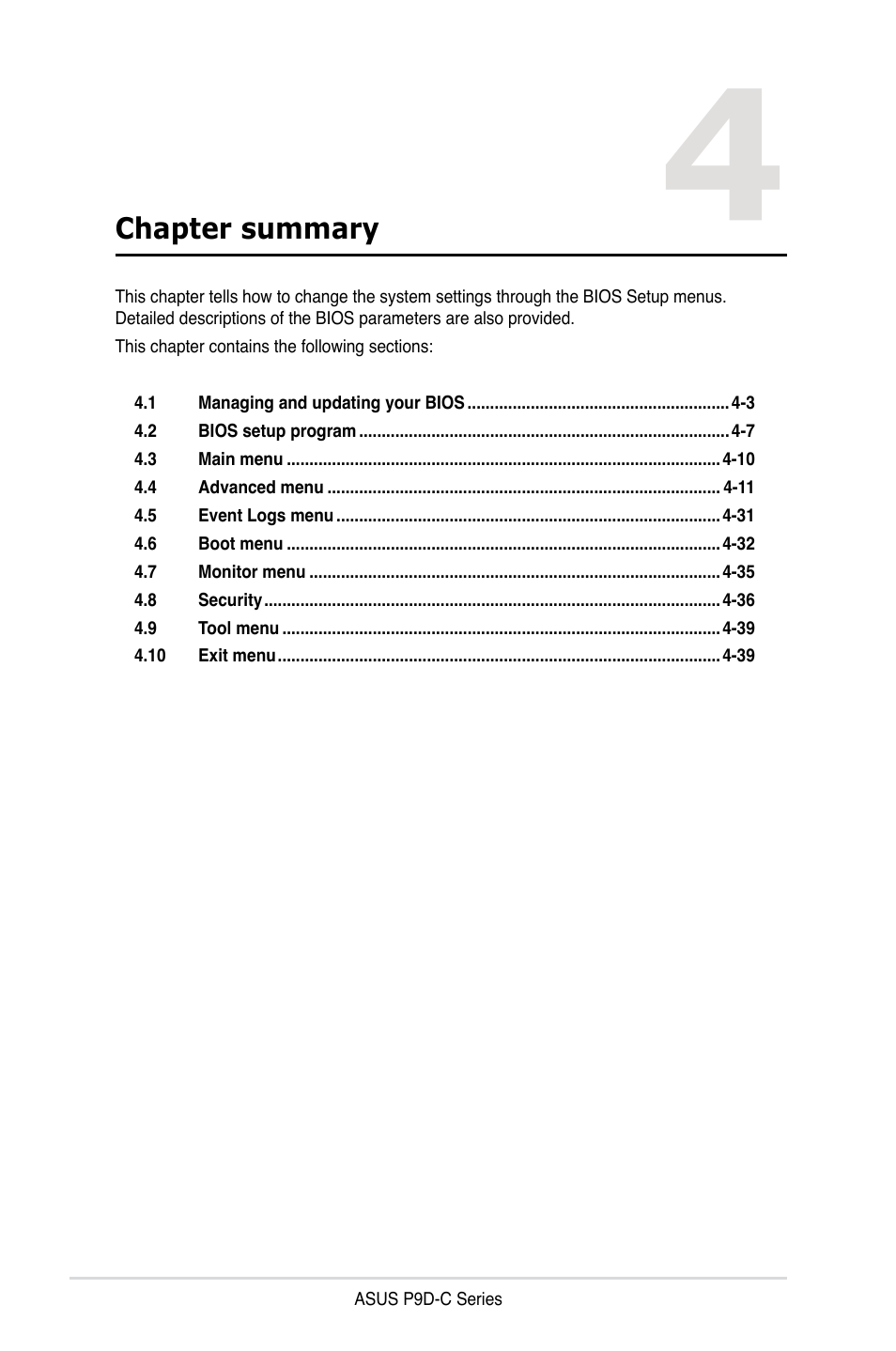 Chapter summary | Asus P9D-C/4L User Manual | Page 68 / 160