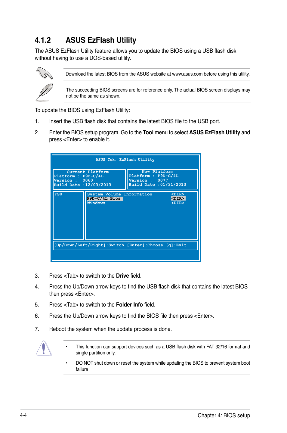 2 asus ezflash utility | Asus P9D-C/4L User Manual | Page 70 / 160