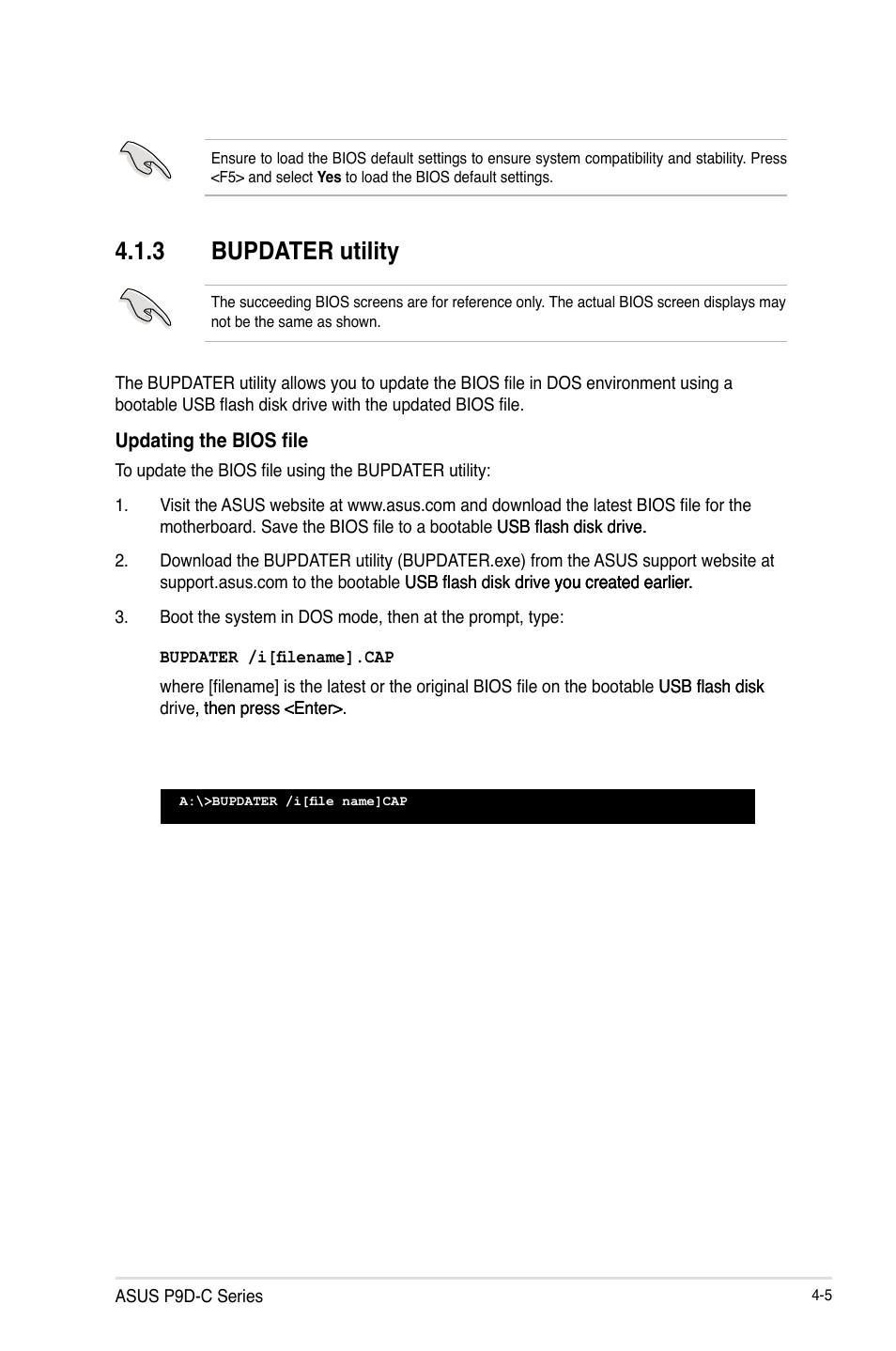 3 bupdater utility | Asus P9D-C/4L User Manual | Page 71 / 160