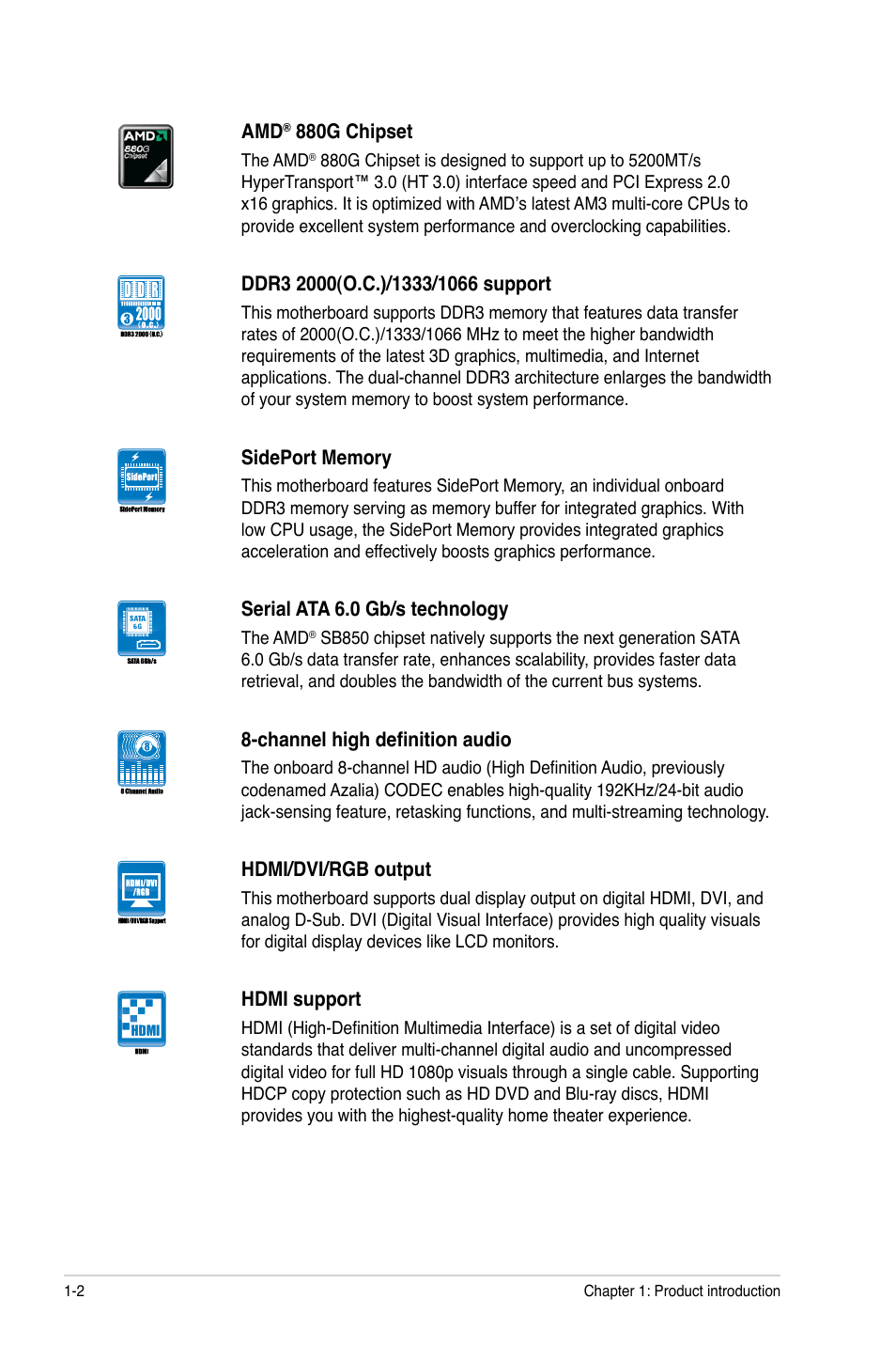 Asus M4A88TD-M EVO/USB3 User Manual | Page 14 / 80