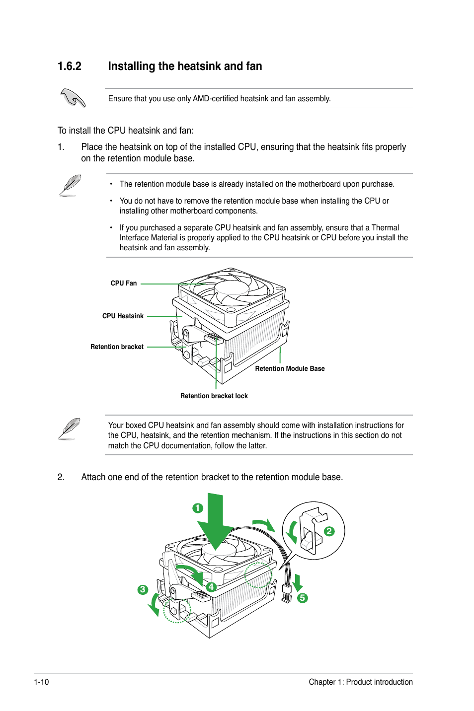 2 installing the heatsink and fan, Installing the heatsink and fan -10 | Asus M4A88TD-M EVO/USB3 User Manual | Page 22 / 80