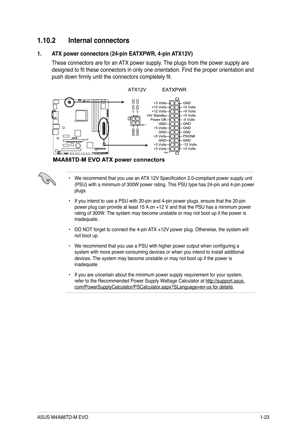 2 internal connectors, 2 internal connectors -23 | Asus M4A88TD-M EVO/USB3 User Manual | Page 35 / 80