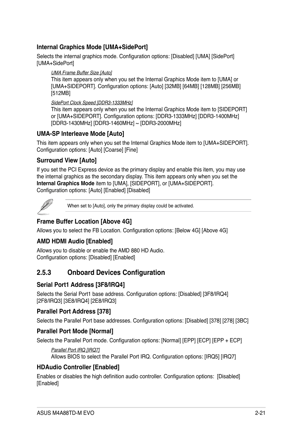 3 onboard devices configuration, 3 onboard devices configuration -21 | Asus M4A88TD-M EVO/USB3 User Manual | Page 69 / 80