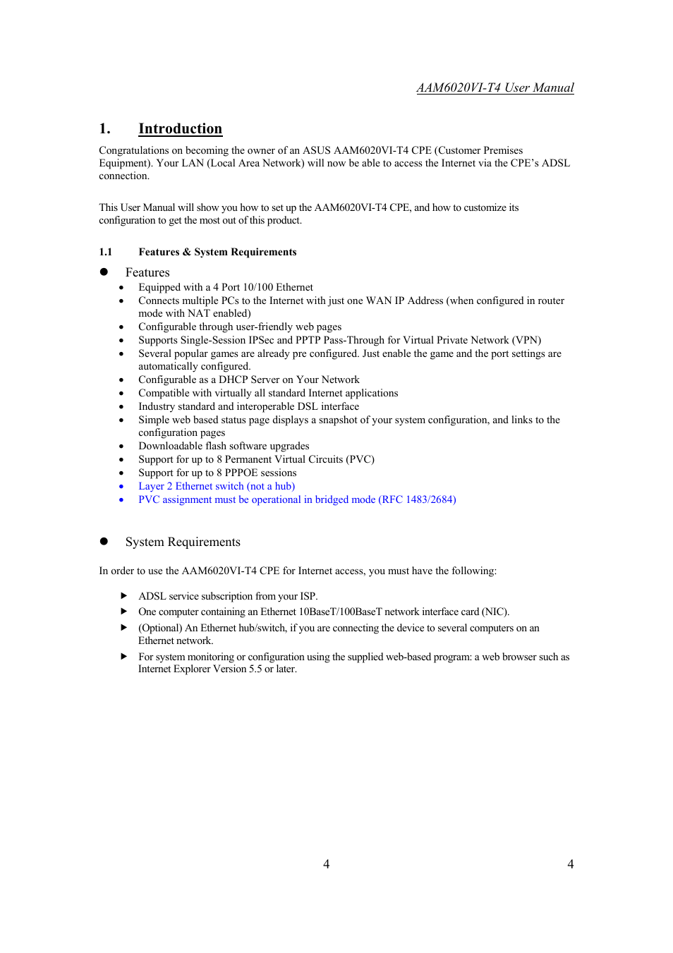 Introduction | Asus AAM6020VI-T4 User Manual | Page 4 / 40