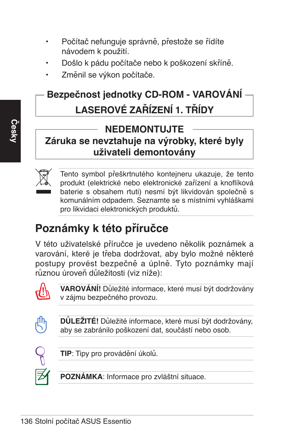 Poznámky k této příručce | Asus CM5570 User Manual | Page 136 / 200