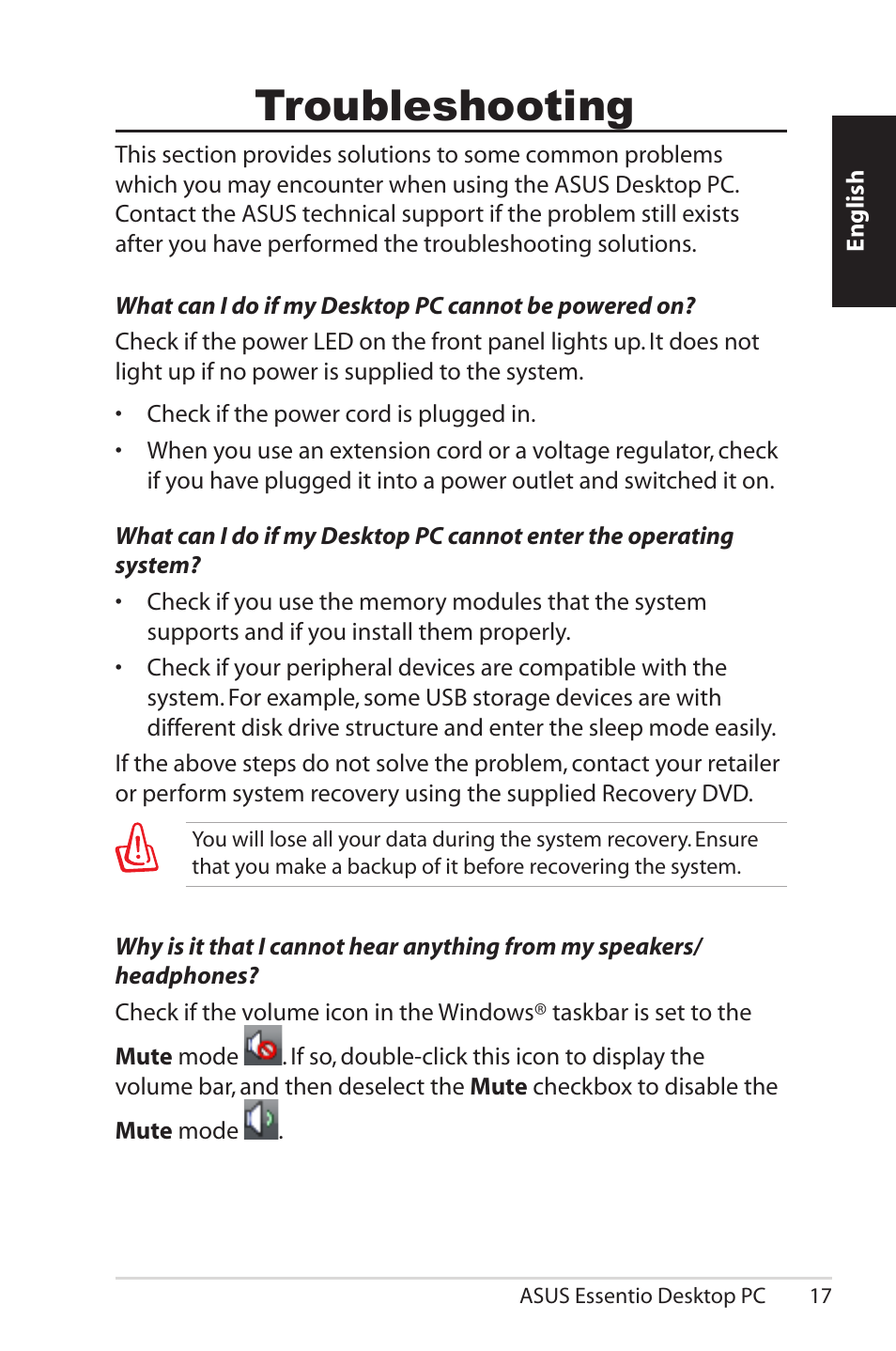 Troubleshooting | Asus CM5570 User Manual | Page 17 / 200