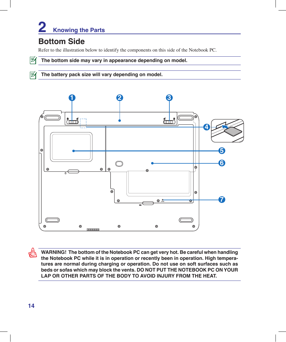 Bottom side | Asus N20H User Manual | Page 14 / 91