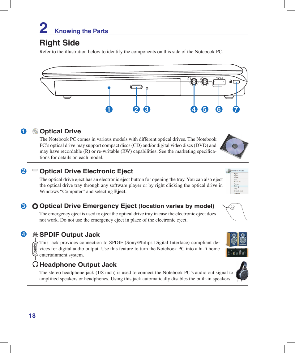 Right side | Asus N20H User Manual | Page 18 / 91