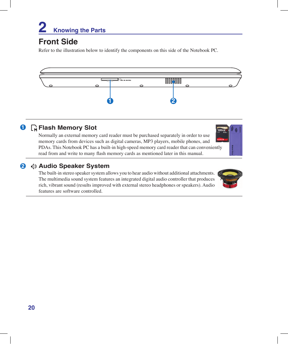 Front side | Asus N20H User Manual | Page 20 / 91