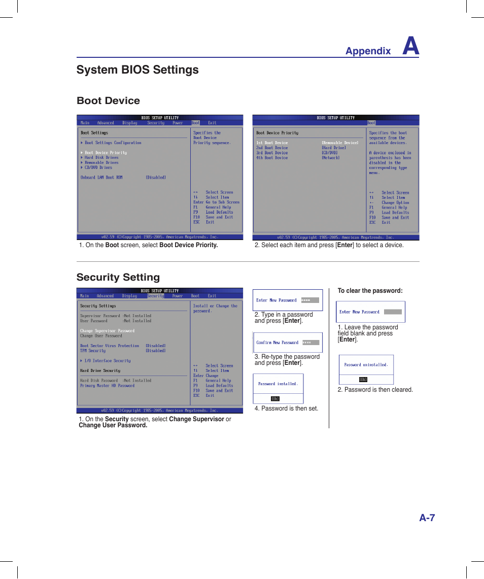 System bios settings | Asus N20H User Manual | Page 63 / 91