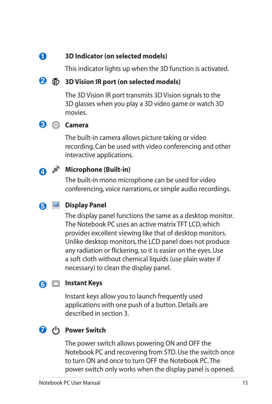 Asus G53JW User Manual | Page 15 / 116