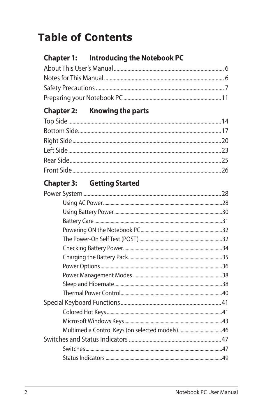 Asus G53JW User Manual | Page 2 / 116