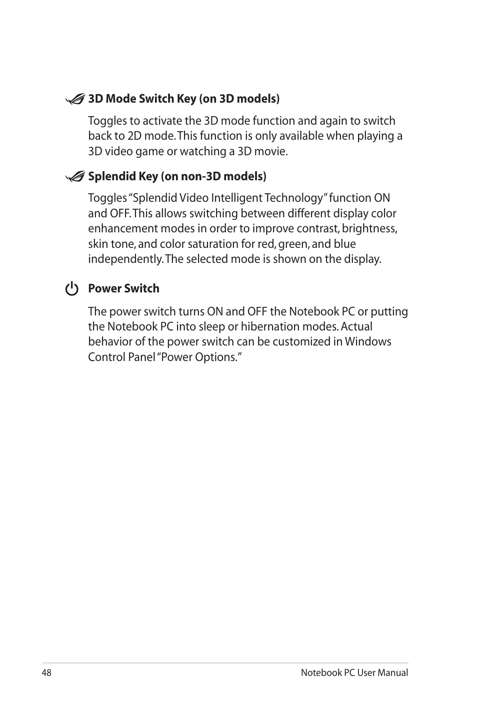 Asus G53JW User Manual | Page 48 / 116